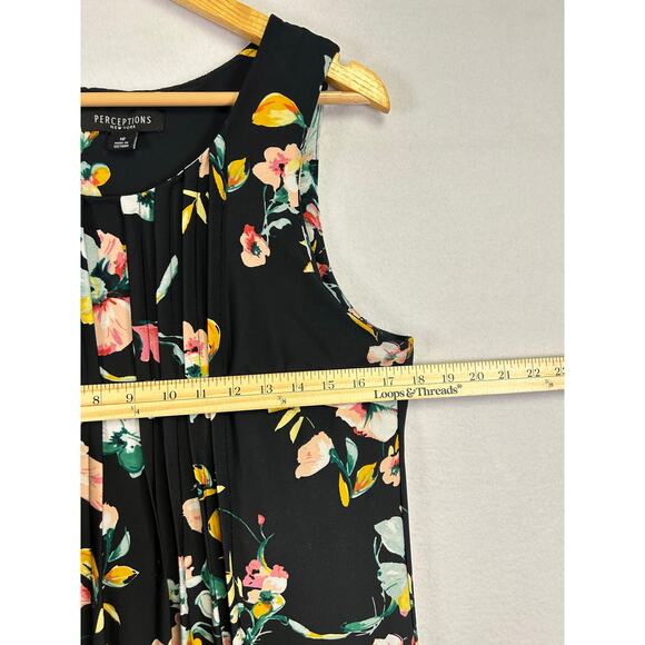Woman's Perceptions New York Black Floral Shift Dress. - Size 12 Semi Formal - Picture 10 of 11
